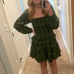 Long Sleeve Altar’d State Checkered Mini Dress